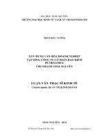 Xây dựng văn hóa doanh nghiệp tại tổng công ty cổ phần bảo hiểm petrolimex chi nhánh thái nguyên 