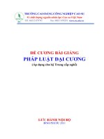 ĐỀ CƯƠNG BÀI GIẢNG PHÁP LUẬT ĐẠI CƯƠNG (Áp dụng cho hệ Trung cấp nghề)