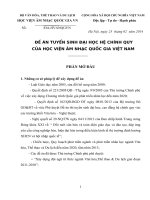 ĐỀ ÁN TUYỂN SINH ĐẠI HỌC HỆ CHÍNH QUY CỦA HỌC VIỆN ÂM NHẠC QUỐC GIA VIỆT NAM