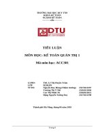 Lớp B23KDN - Nhóm 7- Tiểu luận Môn Kế toán quản trị