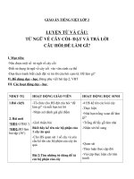 Giáo án Tiếng Việt 2 tuần 29 bài: Luyện từ và câu  Mở rộng vốn từ: Từ ngữ về cây cối, đặt và trả lời câu hỏi Để làm gì?