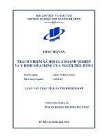 Trách nhiệm xã hội của doanh nghiệp và ý định mua hàng của người tiêu dùng 