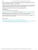 Khai trình sử dụng lao động lần đầu khi bắt đầu hoạt động trong công ty cổ phần