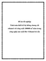 Đồ án tốt nghiệp Tính toán thiết kế hệ thống chưng cất ethanol với công suất 100000 m3 /năm trong công nghệ sản xuất Bio─Ethanol từ sắn