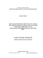 Một số giải pháp hoàn thiện công tác thanh tra, kiểm tra thuế giá trị gia tăng (GTGT) đối với doanh nghiệp nhỏ và vừa trên địa bàn thành phố vĩnh yên, tỉnh vĩnh phúc 