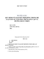 Quy định về giao kết hợp đồng trong Bộ luật Dân sự năm 2015, những bất cập và hướng hoàn thiện