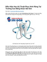 Điều kiện học kỹ thuật phục hình răng tại trường cao đẳng dược sài gòn