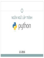 BÀI GIẢNG NGÔN NGỮ LẬP TRÌNH PYTHON