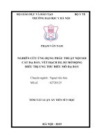 Nghiên cứu ứng dụng phẫu thuật nội soi cắt dạ dày, vét hạch d2 , d2 mở rộng điều trị ung thư biểu mô dạ dày tt 
