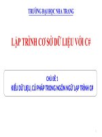 Chủ đề 1 :  kiểu dữ liệu, cú pháp trong ngôn ngữ lập trình c