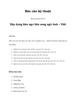 Báo cáo kỹ thuật: Xây dựng kho ngữ liệu song ngữ Anh  Việt