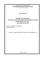 Nghiên cứu công nghệ thu hồi để tái sử dụng năng lượng bằng hệ thống truyền động thủy lực khi phanh xe cơ giới