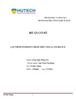 Đồ Án Cơ Sở CNTT  Chuyên Ngành Lập Trình Ứng Dụng HUTECH