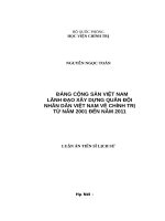 Đảng cộng sản việt nam lãnh đạo xây dựng quân đội nhân dân việt nam về chính trị từ năm 2001 đến năm 2011 