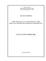 Ý thức pháp luật và vấn đề giáo dục ý thức pháp luật cho sinh viên tỉnh quảng ninh hiện nay