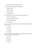 Câu hỏi trắc nghiệm Sử 12