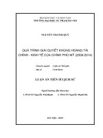 Quá trình giải quyết khủng hoàng tài chính, kinh tế của chính phủ mỹ ( 2008 . 2014)