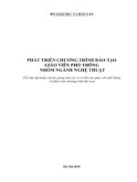 PHÁT TRIỂN CHƯƠNG TRÌNH ĐÀO TẠO GIÁO VIÊN PHỔ THÔNG NHÓM NGÀNH NGHỆ THUẬT