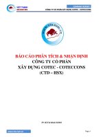 BÁO CÁO PHÂN TÍCH & NHẬN ĐỊNH CÔNG TY CỔ PHẦN XÂY DỰNG COTEC - COTECCONS (CTD – HSX)