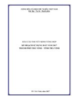 BÁO CÁO THUYẾT MINH TỔNG HỢP KẾ HOẠCH SỬ DỤNG ĐẤT NĂM 2017 THÀNH PHỐ TRÀ VINH – TỈNH TRÀ VINH