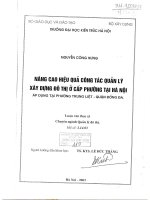 Nâng cao hiệu quả công tác quản lý xây dựng đô thị ở cấp phường tại hà nội (áp dụng tại phường trung liệt quận đống đa) (tt) 