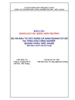 ĐÁNH GIÁ HIỆU QUẢ HỆ THỐNG XỬ LÝ KHÍ THẢI LÒ NUNG CLINKE XÍ NGHIỆP XI MĂNG VẠN CHÁNH THỊ TRẤN PHÚ THỨ, KINH MÔN TỈNH HẢI DƯƠNG