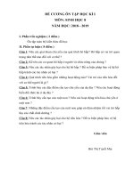 ĐỀ CƯƠNG ÔN TẬP HỌC KÌ I - môn sinh 8, sinh 7, CN 7- năm học 2017-2018