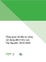 Tổng quan về đầu tư công sử dụng đất ở khu vực Tây Nguyên, 2016-2020