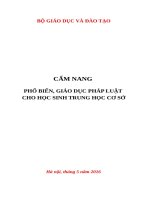 CẨM NANG PHỔ BIẾN, GIÁO DỤC PHÁP LUẬT CHO HỌC SINH TRUNG HỌC CƠ SỞ