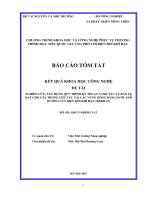 NGHIÊN CỨU, XÂY DỰNG QUY TRÌNH KỸ THUẬT CANH TÁC VÀ BẢO VỆ ĐẤT CHO CÂY TRỒNG CHỦ LỰC TẠI CÁC VÙNG ĐỒNG BẰNG DƯỚI ẢNH HƯỞNG CỦA BIẾN ĐỔI KHÍ HẬU