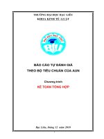 BÁO CÁO TỰ ĐÁNH GIÁ THEO BỘ TIÊU CHUẨN CỦA AUN Chương trình KẾ TOÁN TỔNG HỢP