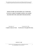 ĐÁNH GIÁ HIỆU QUẢ HỆ THỐNG XỬ LÝ KHÍ THẢI LÒ NUNG CLINKE XÍ NGHIỆP XI MĂNG VẠN CHÁNH THỊ TRẤN PHÚ THỨ, KINH MÔN TỈNH HẢI DƯƠNG