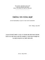 Chuyên đề: PHÁT TRIỂN VÀ ĐẦU TƯ DÀNH CHO THỂ THAO THÀNH TÍCH CAO, THỂ THAO CHUYÊN NGHIỆP VÀ THỂ THAO NGHIỆP DƯ TẠI MỘT SỐ QUỐC GIA TRÊN THẾ GIỚI