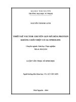 Thiết kế vector chuyển gen mã hóa protein kháng chất diệt cỏ glyphosate 