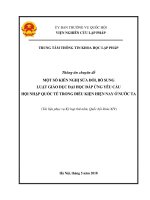 chuyên đề MỘT SỐ KIẾN NGHỊ SỬA ĐỔI, BỔ SUNG LUẬT GIÁO DỤC ĐẠI HỌC ĐÁP ỨNG YÊU CẦU HỘI NHẬP QUỐC TẾ TRONG ĐIỀU KIỆN HIỆN NAY Ở NƯỚC TA