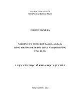 Nghiên cứu tổng hợp znal2o4, znfe2o4 bằng phương pháp đốt cháy và định hướng ứng dụng 