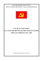 CÁC ĐỀ ÁN TOÀN KHÓA CỦA ĐẢNG BỘ TRƯỜNG ĐẠI HỌC KINH TẾ & QTKD KHÓA III, NHIỆM KỲ 2015 - 2020