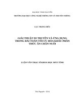 Giải thuật di truyền và ứng dụng trong bài toán tối ưu hóa khẩu phần thức ăn chăn nuôi 