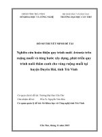 ĐỀ TÀI Nghiên cứu hoàn thiện quy trình nuôi Artemia trên ruộng muối và từng bước xây dựng, phát triển quy trình nuôi thâm canh cho vùng ruộng muối tại huyện Duyên Hải, tỉnh Trà Vinh