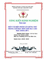 skkn một vài BIỆN PHÁP gây HỨNG THÚ TRONG GIỜ học môn THỂ dục CHO học SINH lớp 5 