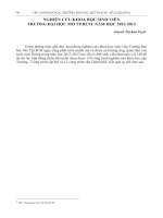 NGHIÊN CỨU KHOA HỌC SINH VIÊN TRƯỜNG ĐẠI HỌC MỞ TP.HCM NĂM HỌC 2012-2013