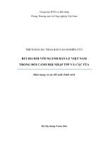 BÁO CÁO NGHIÊN CỨU RỦI RO ĐỐI VỚI NGÀNH BÁN LẺ VIỆT NAM TRONG BỐI CẢNH HỘI NHẬP TPP VÀ CÁC FTA