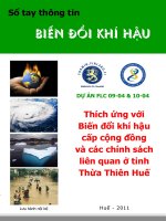 Thích ứng với Biến đổi khí hậu cấp cộng đồng và các chính sách liên quan ở tỉnh Thừa Thiên Huế