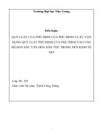 quy luật của phủ định của phủ định và sự vận dụng quy luật phủ định của phủ định vào vấn đề bản sắc văn hóa dân tộc trong nền kinh tế mở 
