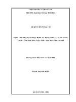 Nâng cao hiệu quả hoạt động sử dụng vốn tại Ngân hàng TMCP Công thương Việt Nam – Chi nhánh Cẩm Phả (Luận văn thạc sĩ)