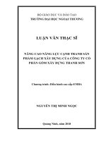 Nâng cao năng lực cạnh tranh sản phẩm gạch xây dựng của Công ty cổ phần gốm xây dựng Thanh Sơn (Luận văn thạc sĩ)