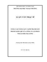 Nghiên cứu một số giải pháp nâng cao năng lực cạnh tranh của sản phẩm ngói lợp, áp dụng cho Công ty Cổ phần Viglacera Hạ Long (Luận văn thạc sĩ)