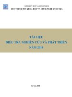 TÀI LIỆU ĐIỀU TRA NGHIÊN CỨU VÀ PHÁT TRIỂN NĂM 2018