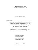 Thực hiện quy trình chăm sóc, nuôi dưỡng và phòng trị một số bệnh trên lợn nái sinh sản nuôi tại trại công ty phát đạt   thị xã phúc yên   tỉnh vĩnh phúc 