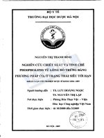 Nghiên cứu chiết xuất và tinh chế phospholipid từ lòng đỏ trứng bằng phương pháp c02 ở trạng thái siêu tới hạn  
